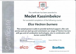 Сертификат ELCO Ecoflam