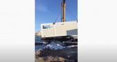 Видео установки котельной на фундамент.